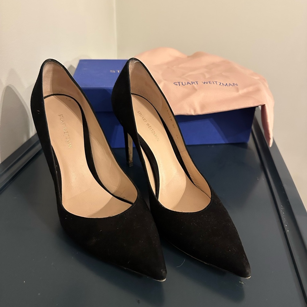 Stuart Weitzman Black Suede Heels